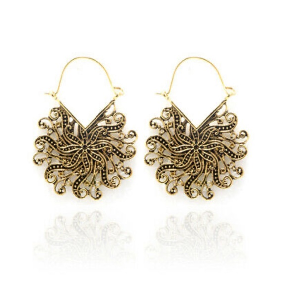 New tribal bohemian 18k gold plated Earrings - Picture 3 of 3